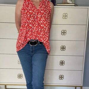 Bright summer floral blouse